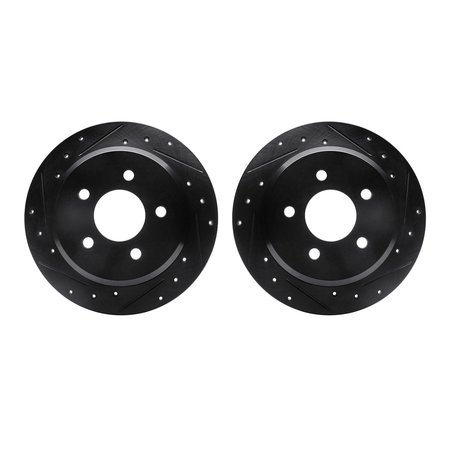 DYNAMIC FRICTION CO Rotors-Drilled and Slotted-Black, Zinc Plated black, Zinc Coated, 8002-56015 8002-56015